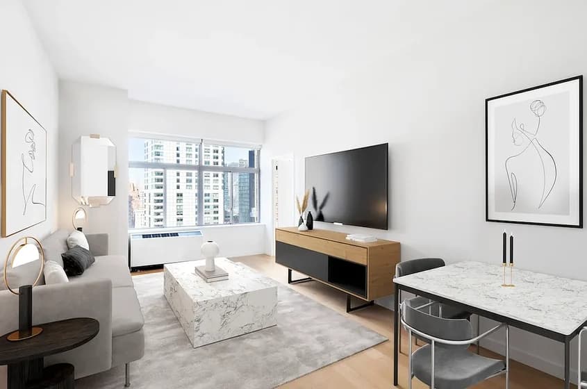 90W 90 Washington Street #23H, Manhattan, NY 10006 apartment_living_room 1