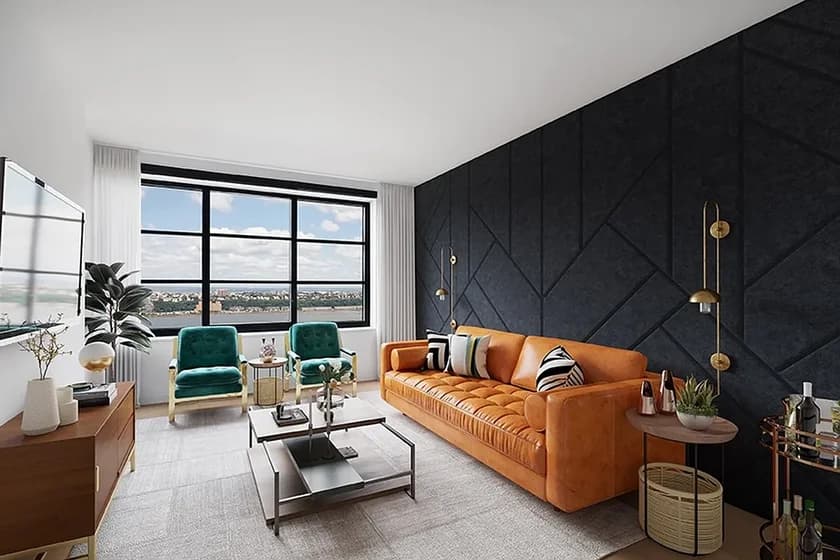 515 West 38 Street #PH2C, Manhattan, NY 10018 apartment_living_room 1