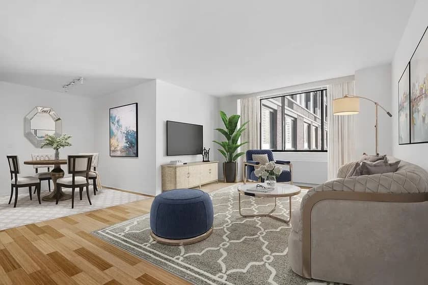 450 North End Avenue #9H, Manhattan, NY 10282 apartment_living_room 1